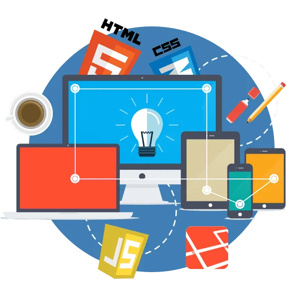 Responsive website design displayed across desktop and mobile devices